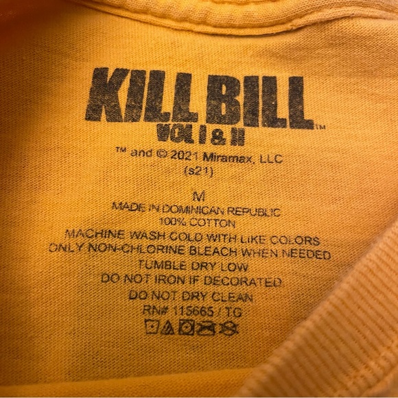 Men’s Kill Bill Volume 1 Quentin Tarantino Movie Promo Shirt Medium Yellow Gold - Picture 7 of 9